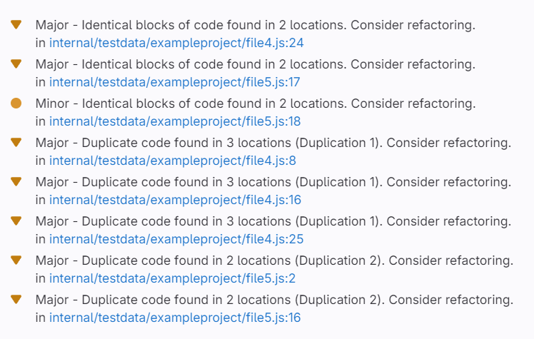 Comparison of results as displayed in the GitLab Code Quality widget